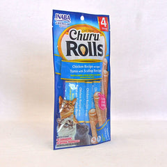 INABA Churu Rolls Chicken Recipe Wraps Tuna With Scallop Recipe 10g Cat Snack Inaba 