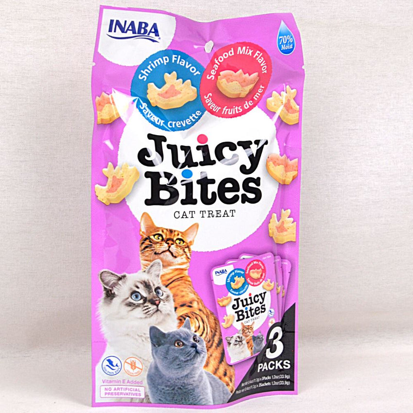 INABA USA704A Juicy Bites Shrimp and Seafood Mix 3pcs Cat Snack Ciao 