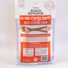 KINDREWARDS No Hide Stuffed Twists Beef 66g Dog Dental Chew Kind rewards 