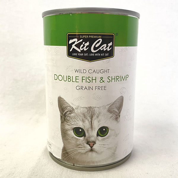 KITCAT Can Double Fish With Juicy Shrimp 400g Cat Food Wet Kit Cat 