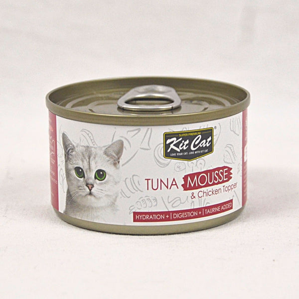 KITCAT Canned Petfood Tuna Mousse and Chicken Topper 80g Cat Food Wet Kit Cat 
