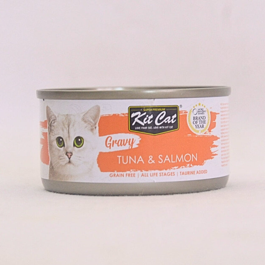 KITCAT Cat Food Canned Petfood Tuna Salmon Gravy 70g Cat Food Wet Kit Cat 