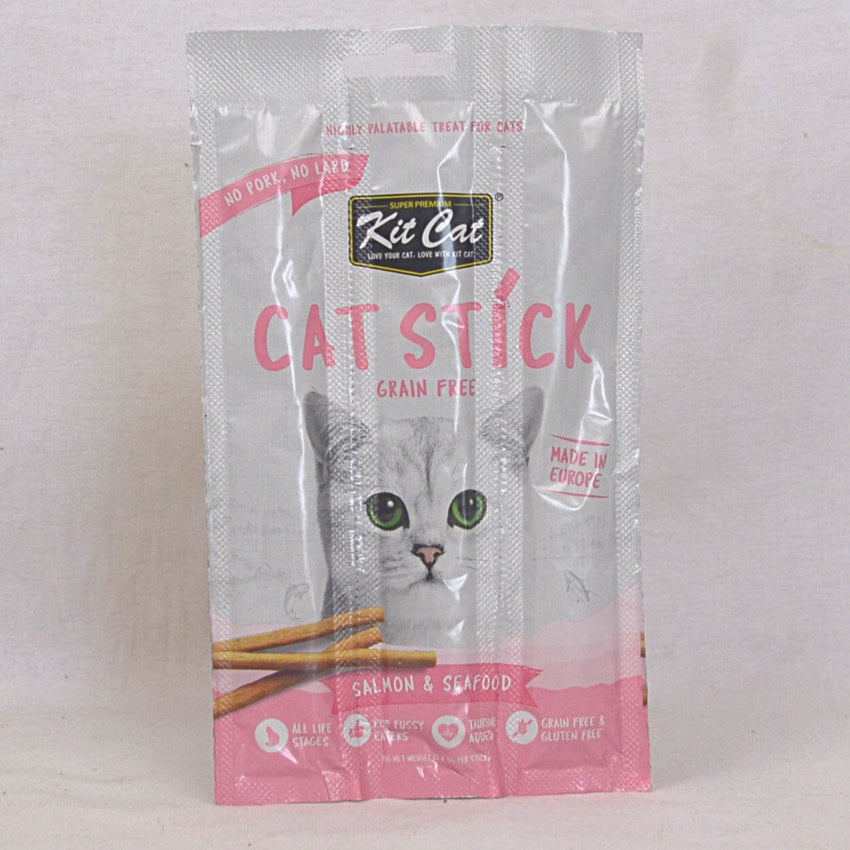 KITCAT Snack Kucing Cat Stick Salmon and Seafood 15gr Cat Snack Kit Cat 