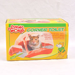 LIVINGWORLD 61741 Corner Toilet Red Small Animal Sanitasi Living World 