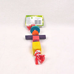LIVINGWORLD 81121 Jungelwood Rope With Beads, Block, Cylinder and Peg Bird Toys Living World 