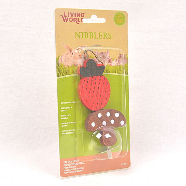 LIVINGWORLD Nibblers Wood Chew Mushroom and strawberry Small Animal Toy Living World 