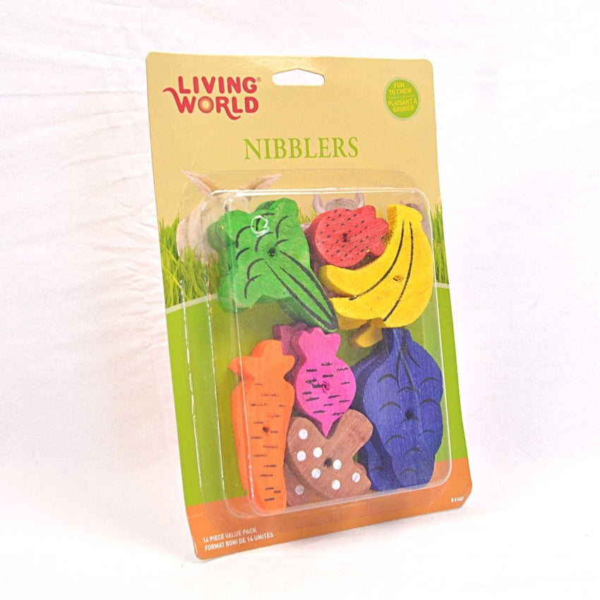 LIVINGWORLD Nibblers Wood Mixed Fruit and Veggies 14pcs Small Animal Toy Living World 