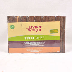 LIVINGWORLD Treehouse Real Wood Cabin Small Animal Habitat Living World 