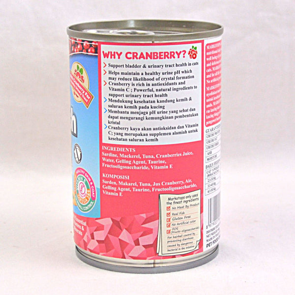 MARKOTOPS Adult Triple Fish Tuna and Cranberry 400gr Cat Food Wet Markotops 
