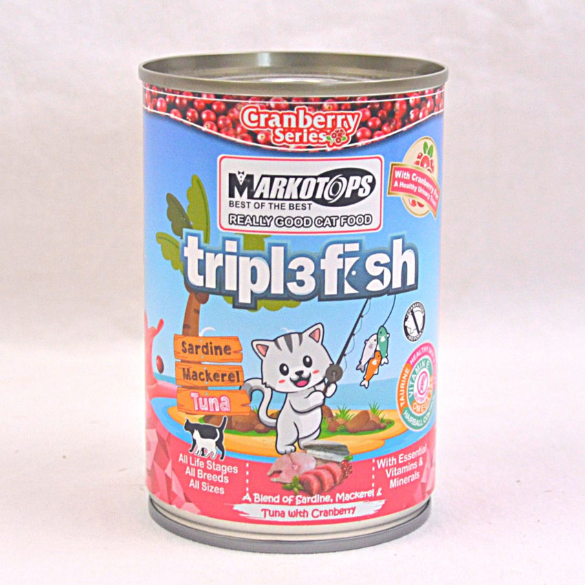 MARKOTOPS Adult Triple Fish Tuna and Cranberry 400gr Cat Food Wet Markotops 