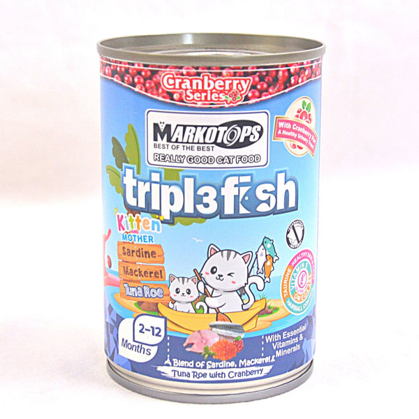 MARKOTOPS Kitten Triple Fish Tuna Roe with Cranberry 400gr Cat Food Wet Markotops 