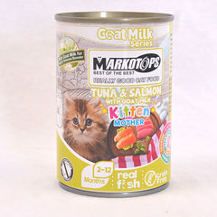 MARKOTOPS Kitten Tuna & Salmon Goat Milk 24x400g Cat Snack Markotops 