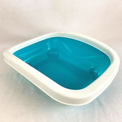 MPETS Memphis Cat Litter Tray With Rim S Cat Sanitation MPets Blue 