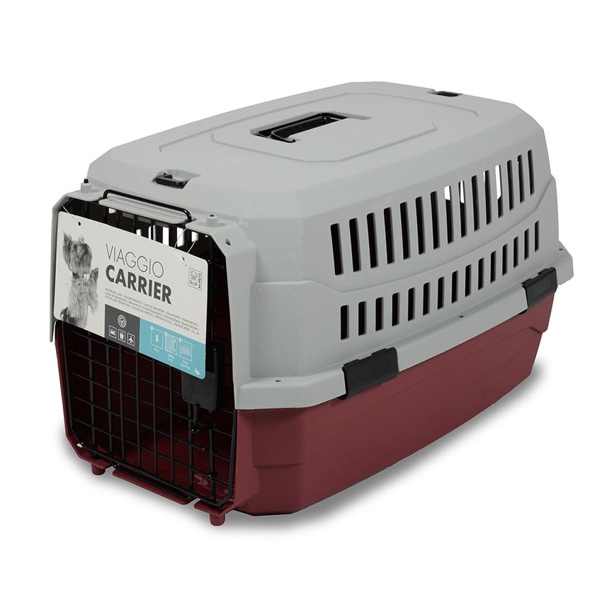 MPETS Viaggio Carrier Small Travel Cage MPets Red Grey 