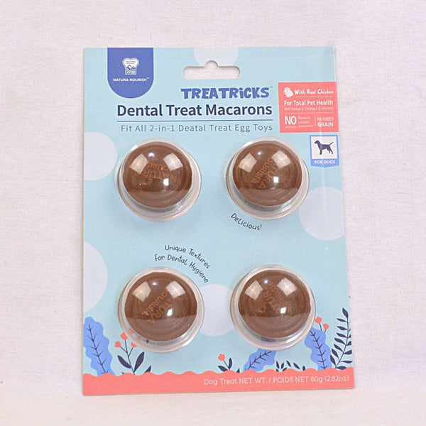 NATURANOURISH Mainan Anjing Treatricks 2 in 1 Dental Treat Macarons 80g Dog Snack Natura Nourish 