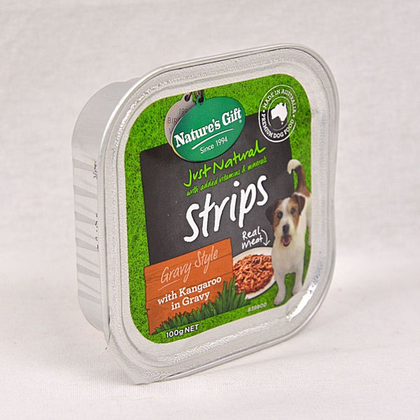 NATURE'S Gift Strips Gravy Style Kangaroo Tray 100gr Dog Food Wet Nature's Gift 