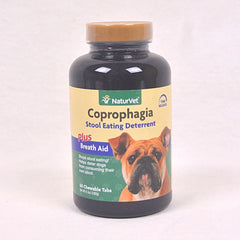 NATURVET Coprophagia Deterrent Plus Breath Aid 60Tablets Pet Vitamin and Supplement NaturVet 