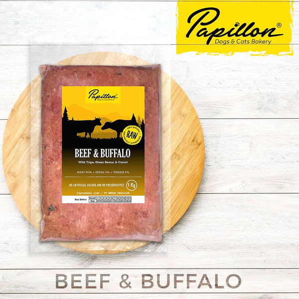 PAPILLON Raw Beef Buffalo 1kg Frozen Food Papillon 