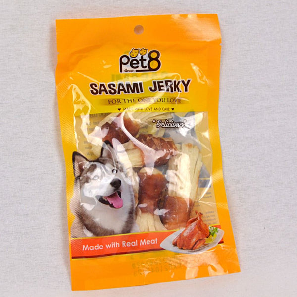 PET8 JJ11 Sasami Jerky Fish Mini Strap With Chicken Jerky 50gr Dog Snack Pet8 