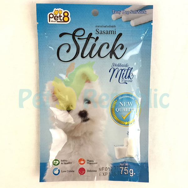 Pet8 Sasami Stick Hokkaido Milk 75gr - Pet Republic Jakarta
