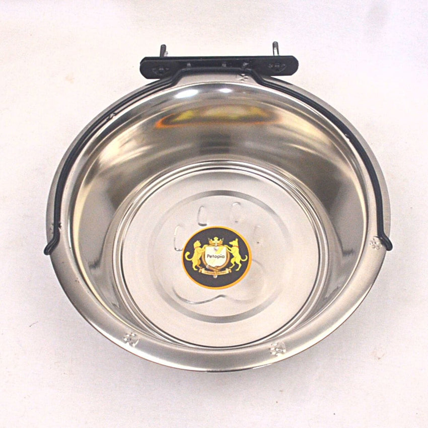 PETOPIA BOWL08 Stainless Steel Bowl With Hanger 29.5 x 9.5 cm Pet Bowl Octagon 