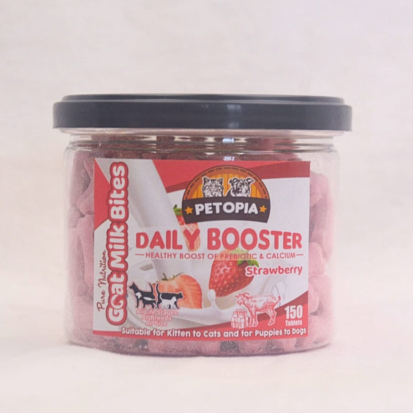 PETOPIA Snack Goatmilk Booster Prebiotic Calcium Strawberry 150Tablet Dog Snack Petopia 