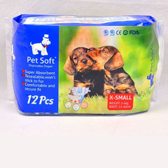 PETSOFT Female Disposable Diapers Dog Sanitation PetSoft XS 