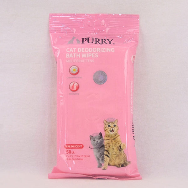 PURRY Bath Wipes For Cat Fresh Scent 50ct Hobi & Koleksi > Perawatan Hewan > Grooming Hewan Pet Republic Indonesia 
