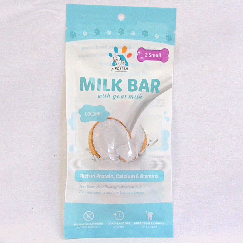 SINGAPAW Milk Bar With Goat Milk Small 60g Dog Dental Chew Singapaw Coconut 