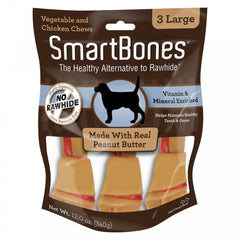 SMARTBONES Peanut Butter Large 3pcs Dog Snack Smartbones 