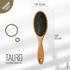 TAURO Sisir Anjing 63242 Wooden Line Massage Brush 22mm Grooming Tools Tauro Pro Line 