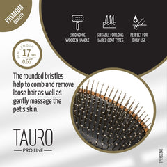 TAURO Sisir Anjing 63248 Wooden Line Brush Large 27cm Grooming Tools Tauro Pro Line 