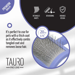 TAURO Sisir Anjing Plastic Slicker Brush 20mm Grooming Tools Tauro Pro Line 