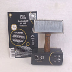 TAURO Sisir Anjing Wooden Slicker Brush Metal Rim Grooming Tools Tauro Pro Line 