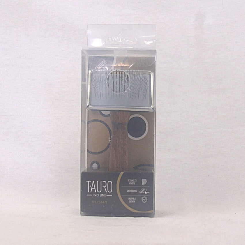 TAURO Sisir Anjing Wooden Slicker Brush Metal Rim Grooming Tools Tauro Pro Line Small 