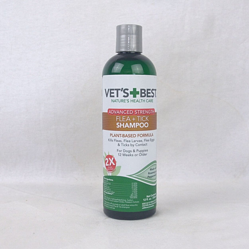 VETSBEST Flea And Tick Advance Shampoo Dog 354ml Grooming Shampoo and Conditioner Vets Best 