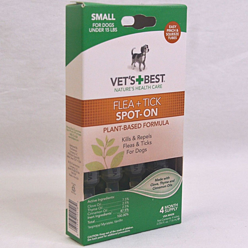 VETSBEST Flea and Tick Spot On 4tab Grooming Medicated Care Vet's Best Small 