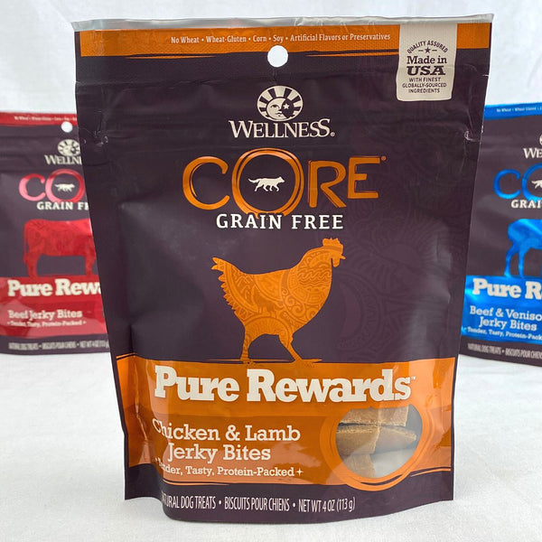 WELLNESS Core Pure Reward Chicken And Lamb Jerky 113g Dog Snack Wellness 