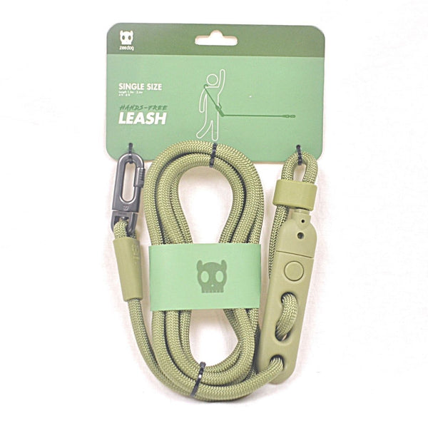 ZEEDOG Army Green Handsfree Leash Pet Collar and Leash Zee Dog 