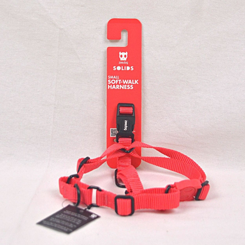 ZEEDOG Soft Walk Harness Solids Neon Coral Pet Collar and Leash Zee Dog Small 