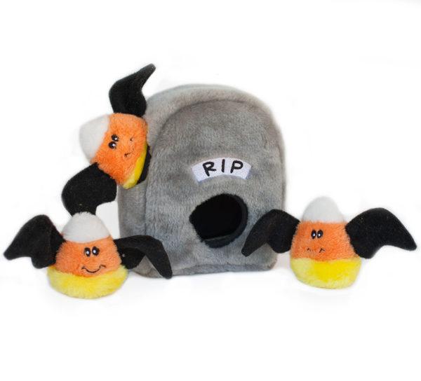 ZIPPYPAWS Zippy Burrow Halloween Spooky Gravestone Dog Toy Zippypaws 